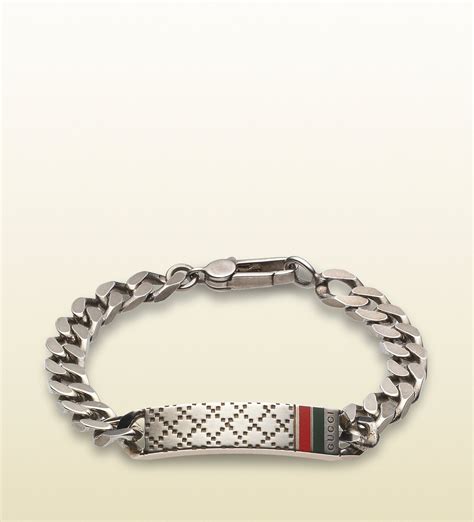 white face silver bracelet gucci mens|gucci silver jewelry for men.